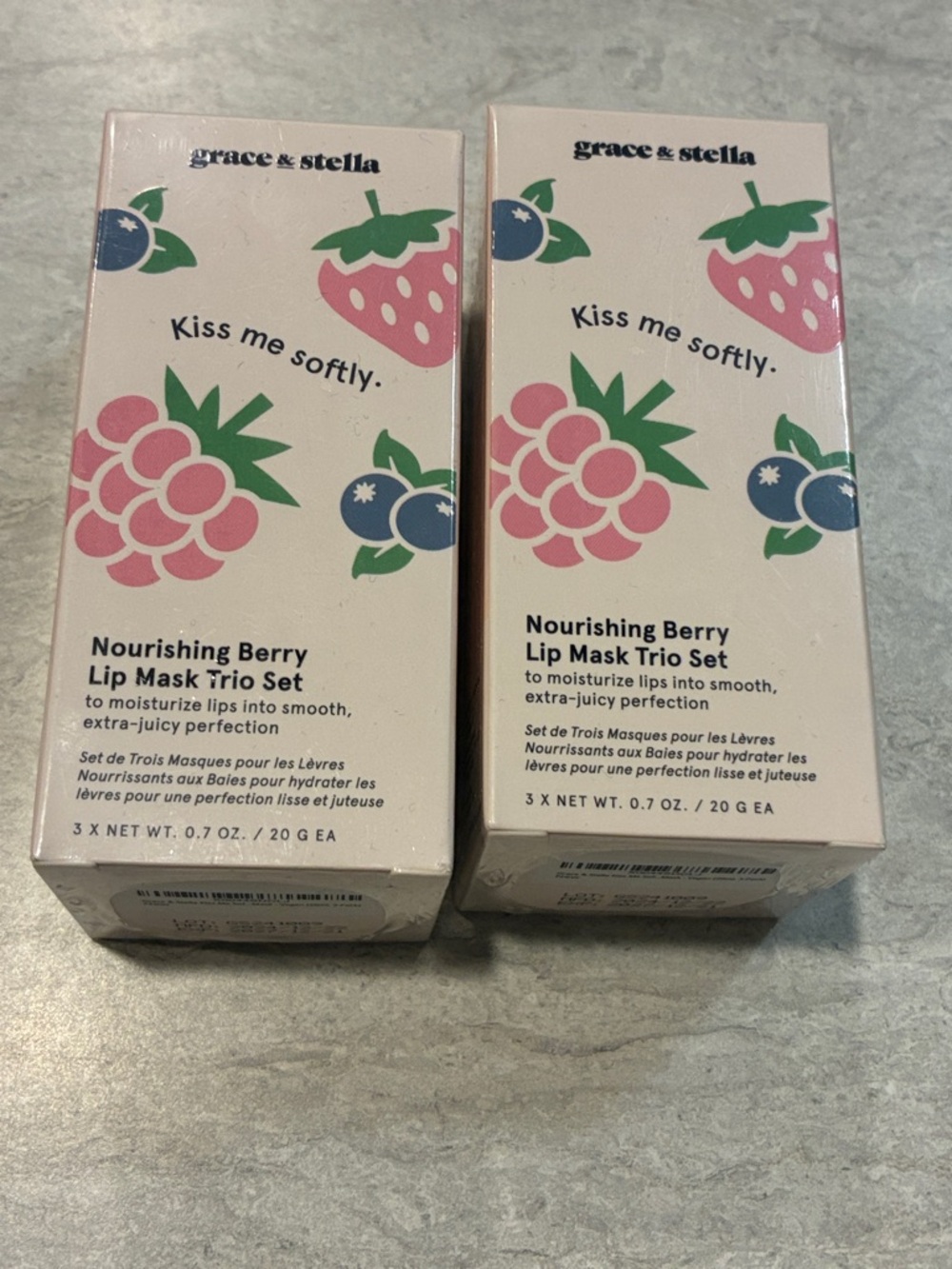 grace & stella Berry Lip Mask Trio Set - Pink Green Blue